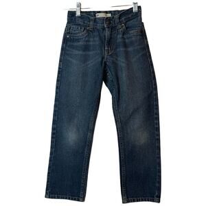 Levis 511 Slim Boys Size 7 Blue Straight Pockets Zip Logo Zip Close Belt Loops